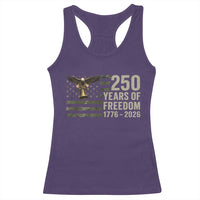 250th Anniversary Racerback Tank Top 1776 2026 250 Years Birthday Patriotic Camouflage USA Flag