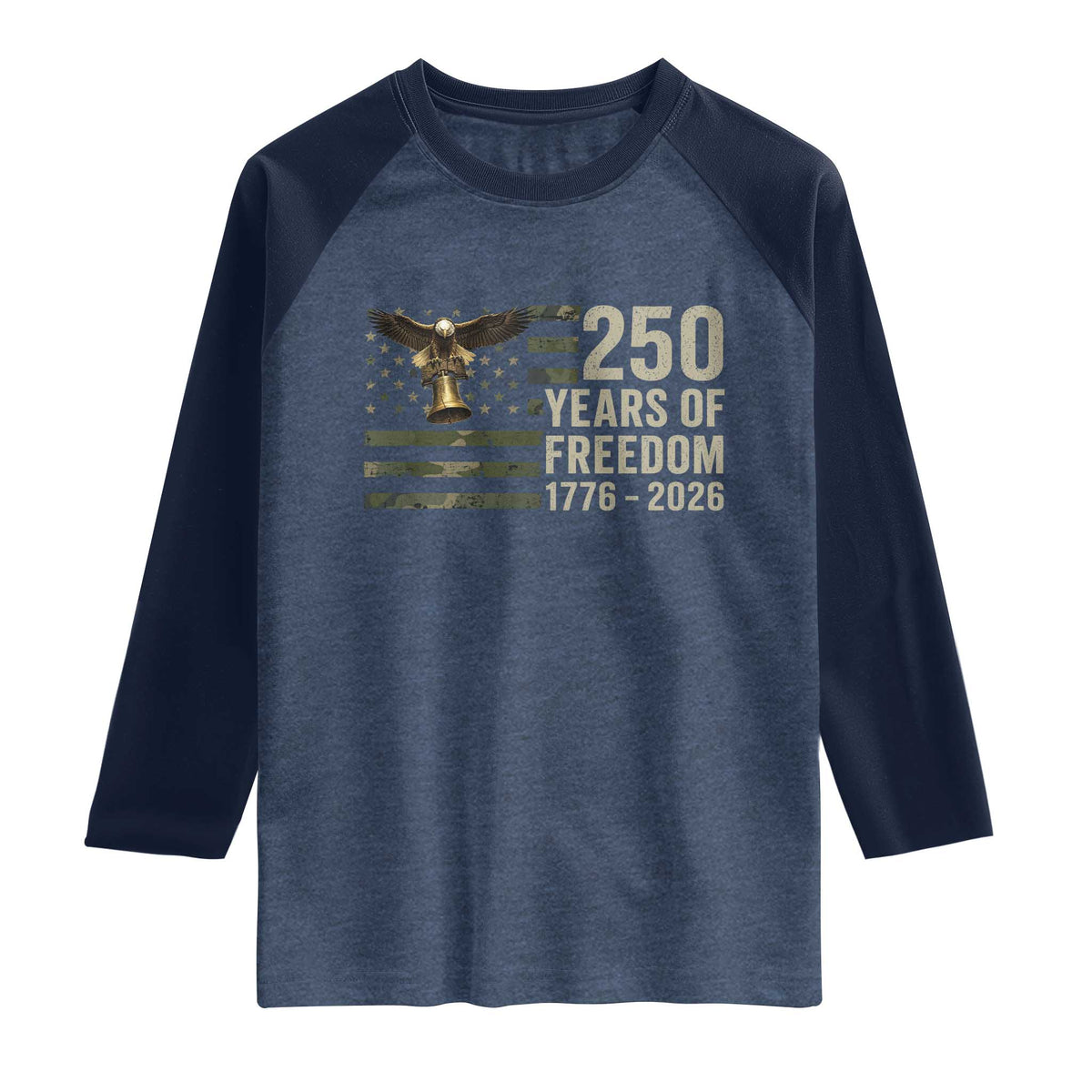 250th Anniversary Raglan Shirt 1776 2026 250 Years Birthday Patriotic Camouflage USA Flag