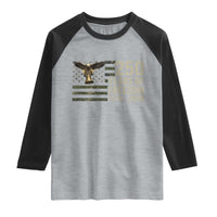 250th Anniversary Raglan Shirt 1776 2026 250 Years Birthday Patriotic Camouflage USA Flag