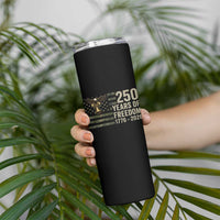250th Anniversary Skinny Tumbler 1776 2026 250 Years Birthday Patriotic Camouflage USA Flag