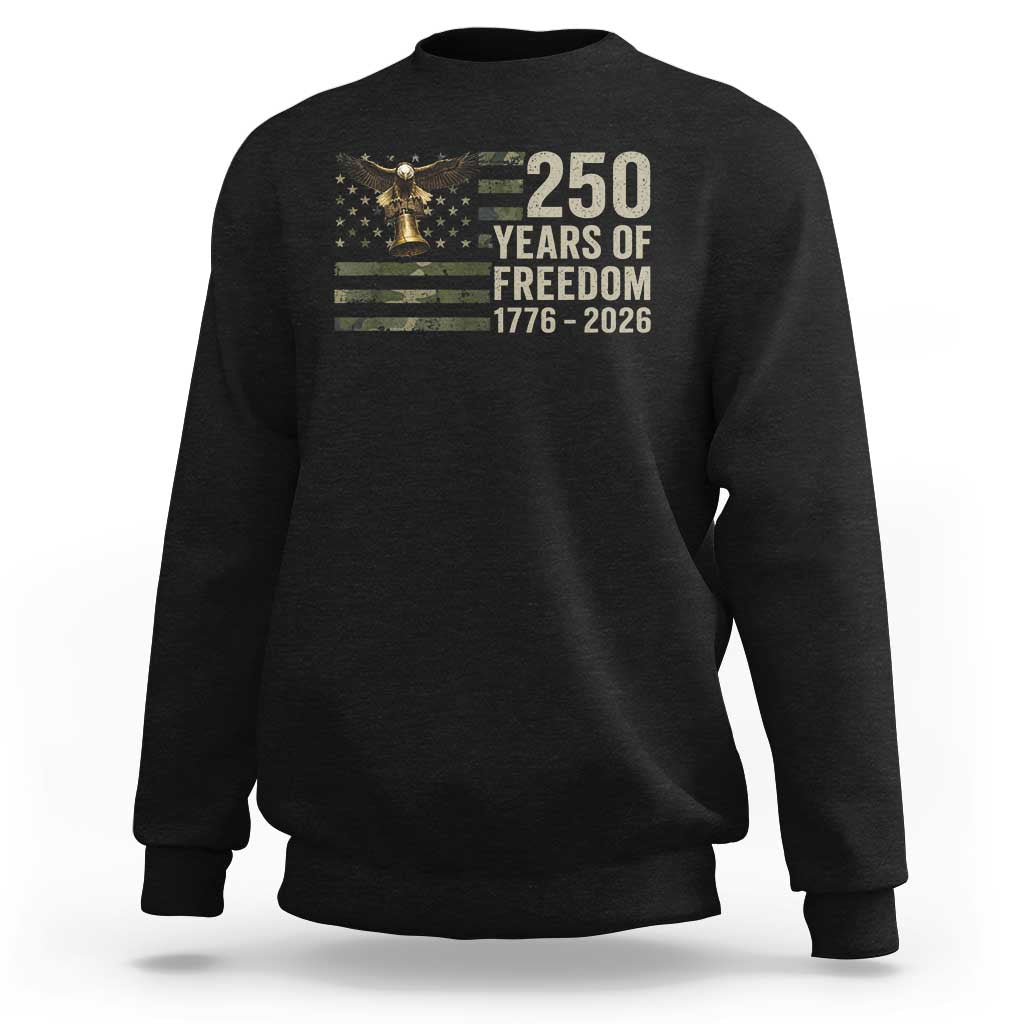 250th Anniversary Sweatshirt 1776 2026 250 Years Birthday Patriotic Camouflage USA Flag
