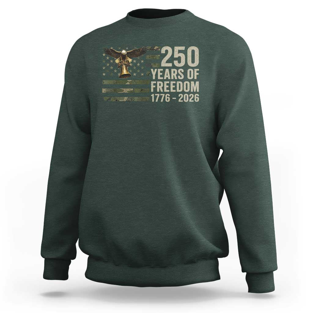 250th Anniversary Sweatshirt 1776 2026 250 Years Birthday Patriotic Camouflage USA Flag