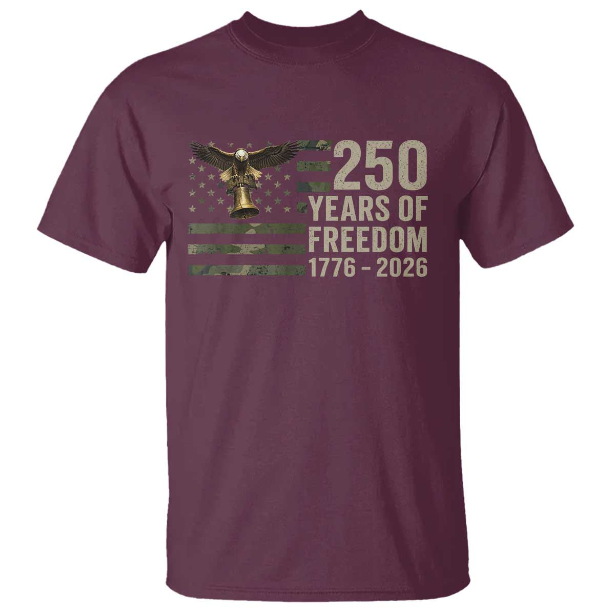250th Anniversary T Shirt 1776 2026 250 Years Birthday Patriotic Camouflage USA Flag