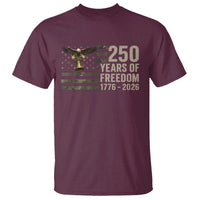 250th Anniversary T Shirt 1776 2026 250 Years Birthday Patriotic Camouflage USA Flag
