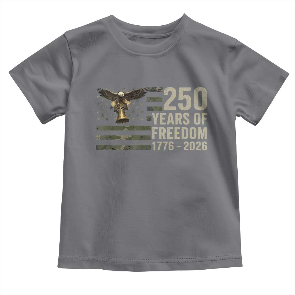 250th Anniversary Toddler T Shirt 1776 2026 250 Years Birthday Patriotic Camouflage USA Flag
