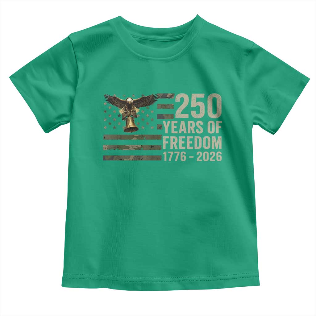 250th Anniversary Toddler T Shirt 1776 2026 250 Years Birthday Patriotic Camouflage USA Flag
