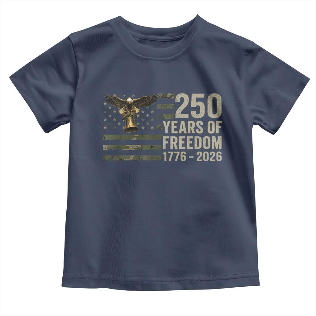 250th Anniversary Toddler T Shirt 1776 2026 250 Years Birthday Patriotic Camouflage USA Flag