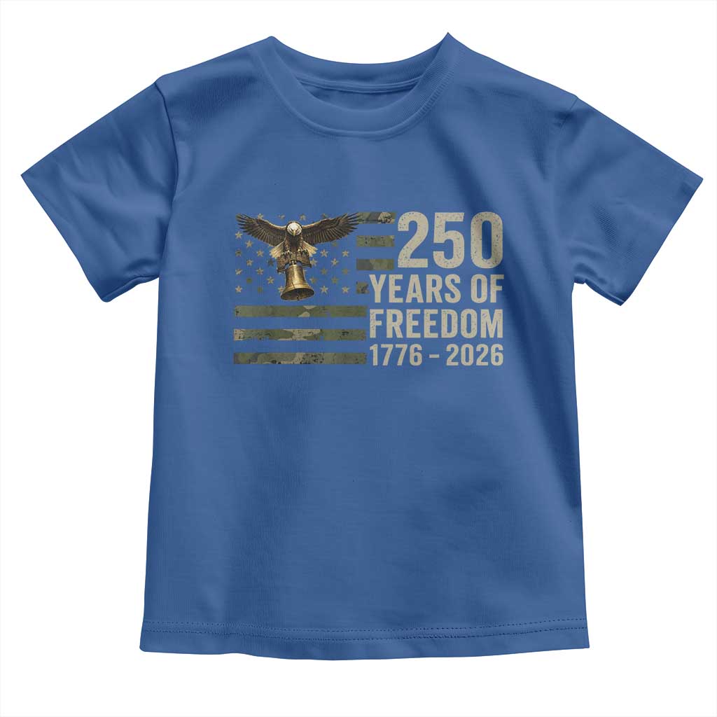 250th Anniversary Toddler T Shirt 1776 2026 250 Years Birthday Patriotic Camouflage USA Flag