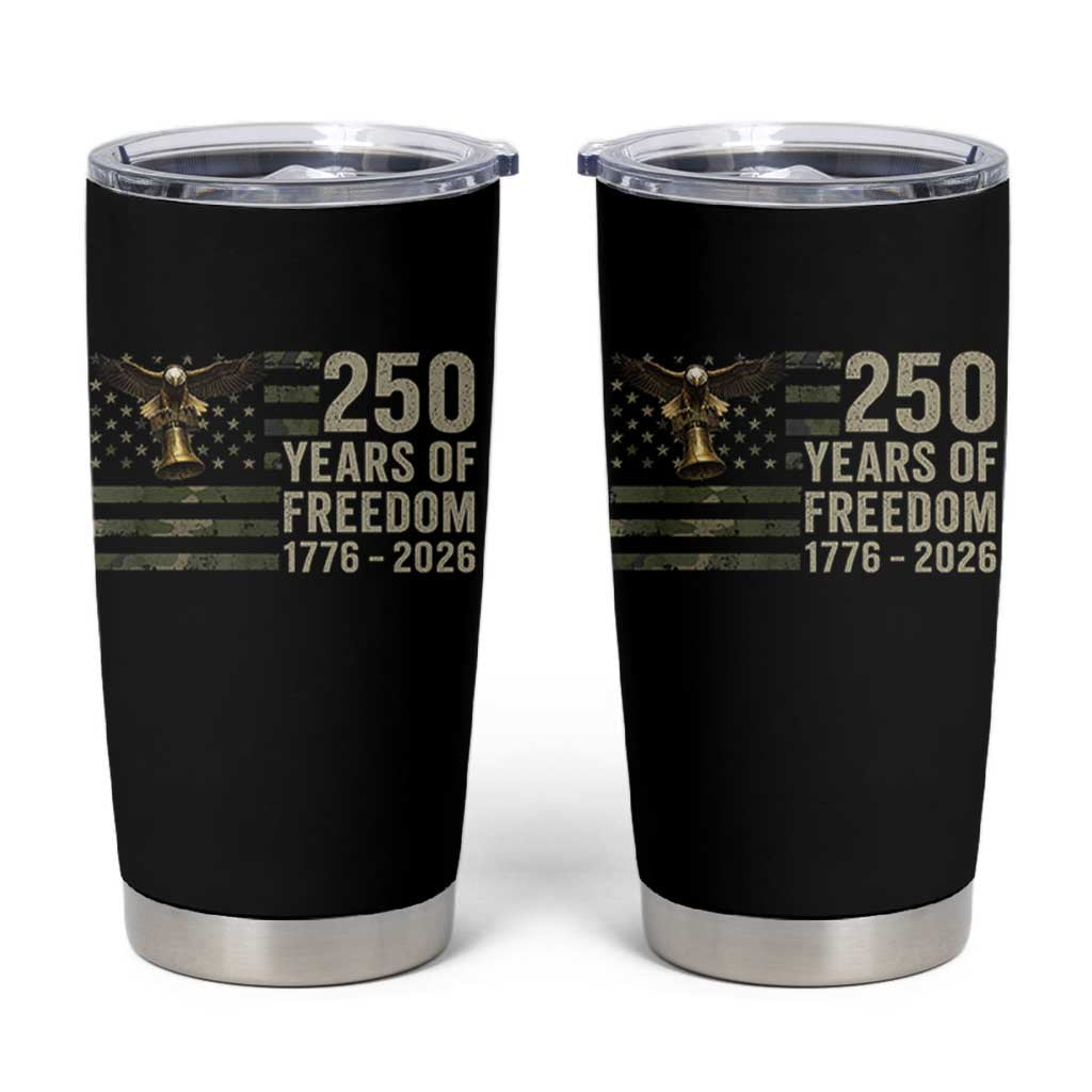 250th Anniversary Tumbler Cup 1776 2026 250 Years Birthday Patriotic Camouflage USA Flag