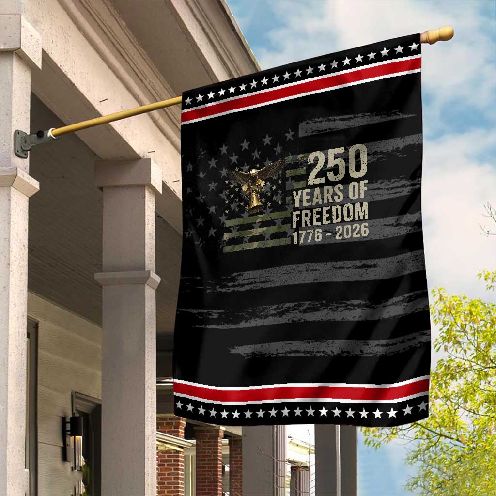 250th Anniversary Patriotic Garden Flag 1776 2026 250 Years Birthday Patriotic Camouflage USA Flag