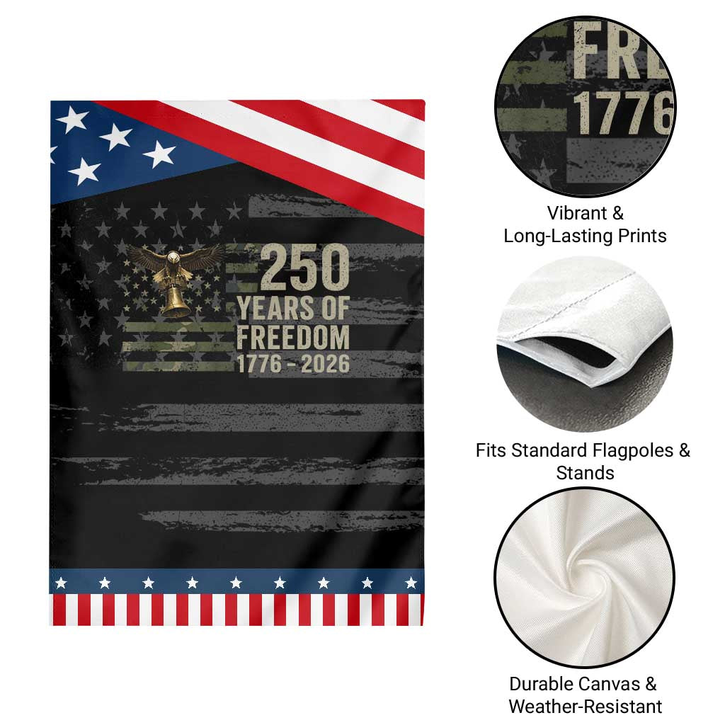 250th Anniversary Patriotic Garden Flag 1776 2026 250 Years Birthday Patriotic Camouflage USA Flag