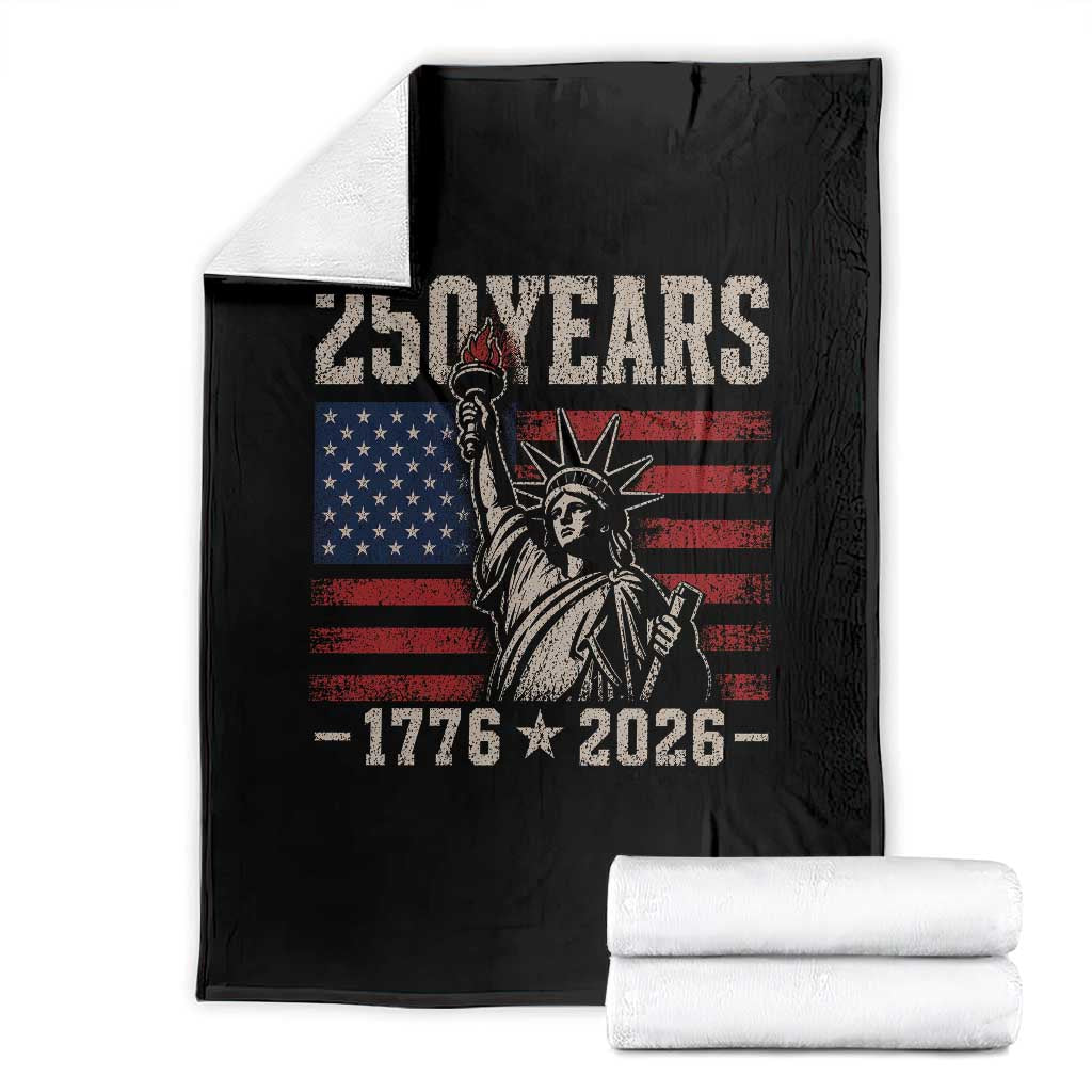 USA Independence 250th Anniversary Throw Blanket Patriotic Lady Liberty American Flag 250 Years 1776 2026