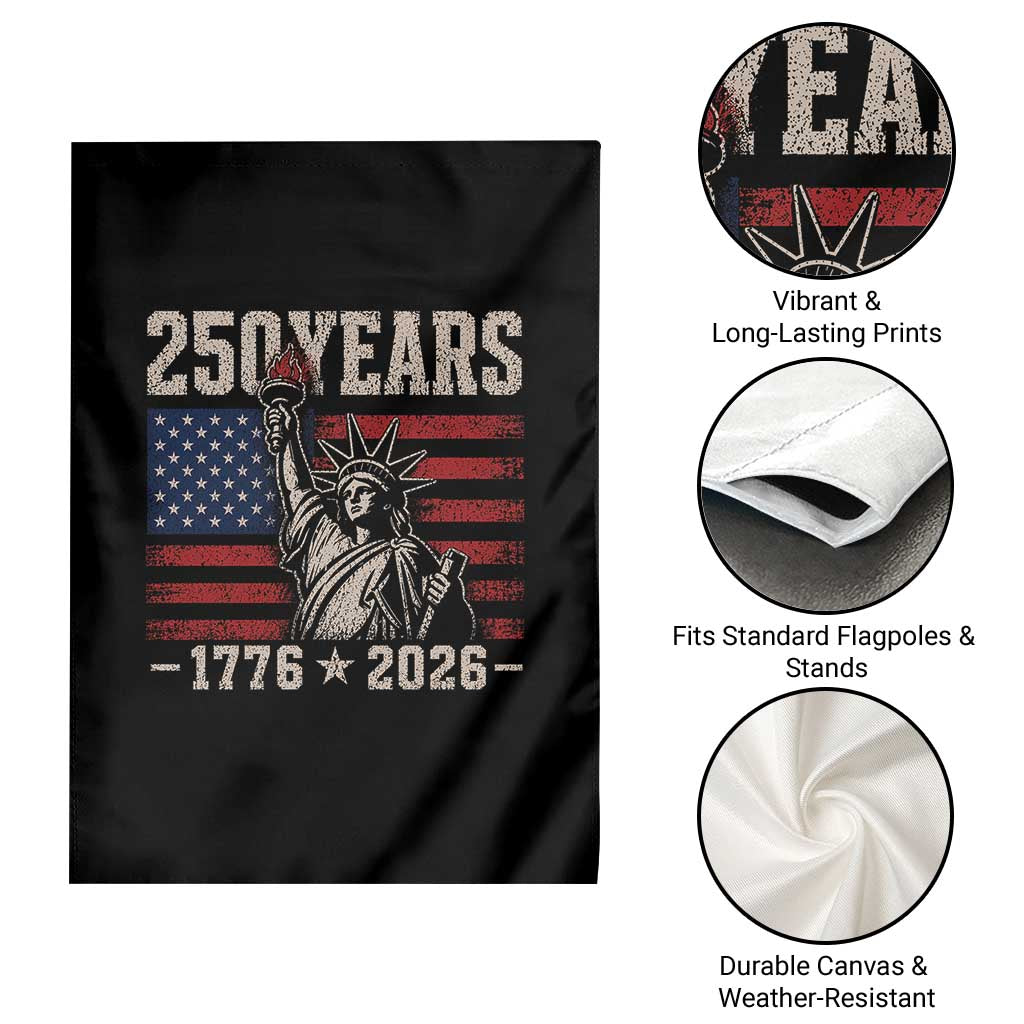 USA Independence 250th Anniversary Garden Flag Patriotic Lady Liberty American Flag 250 Years 1776 2026