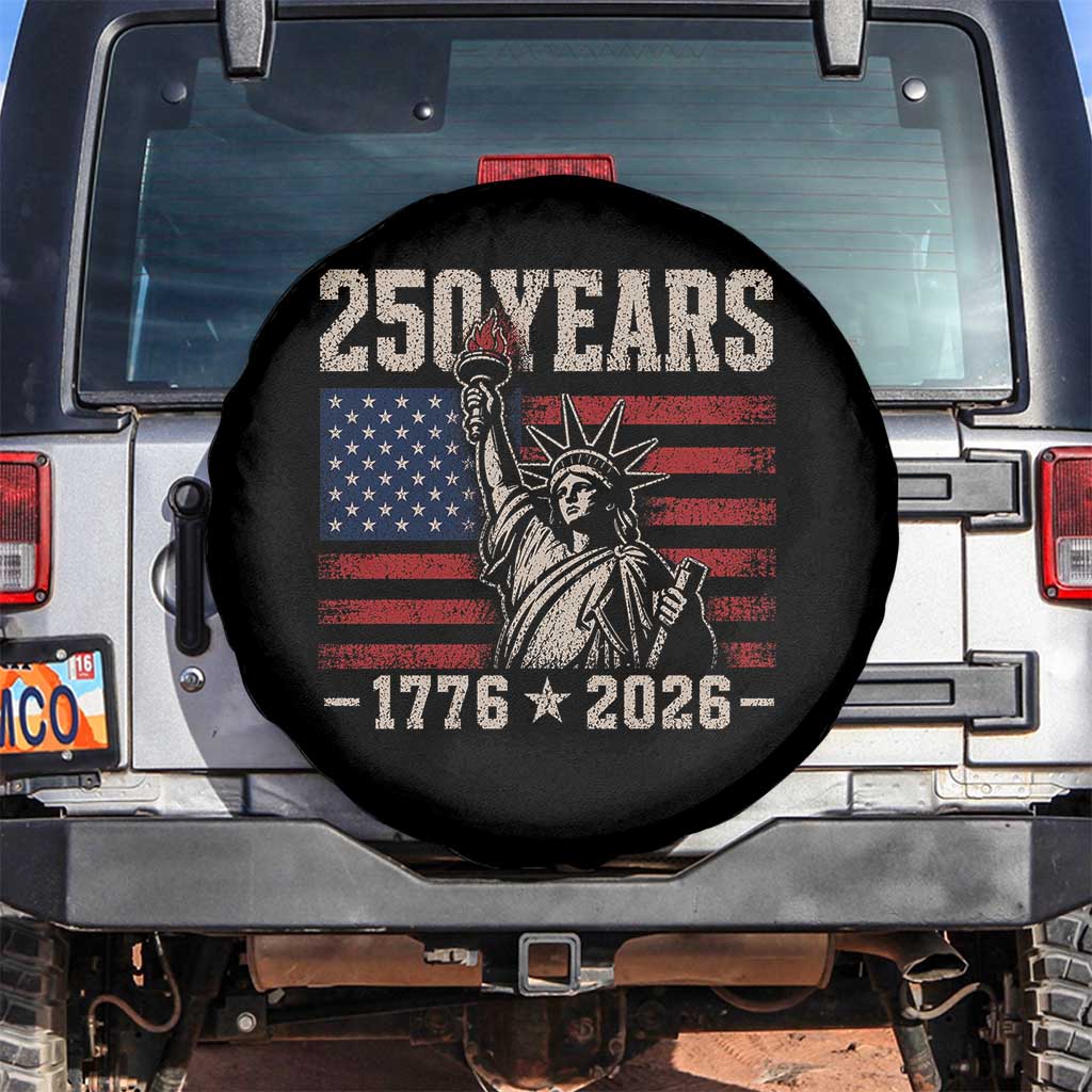 USA Independence 250th Anniversary Spare Tire Cover Patriotic Lady Liberty American Flag 250 Years 1776 2026