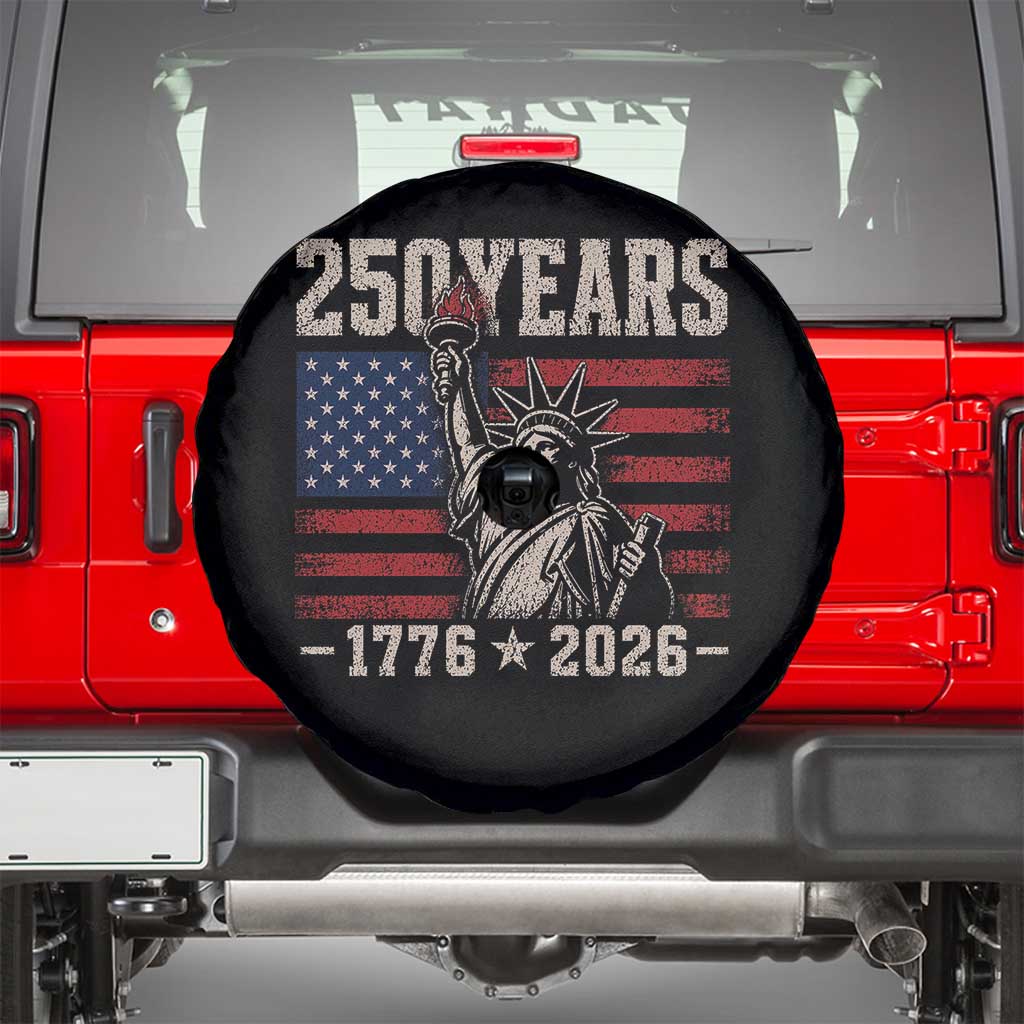 USA Independence 250th Anniversary Spare Tire Cover Patriotic Lady Liberty American Flag 250 Years 1776 2026