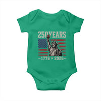 USA Independence 250th Anniversary Baby Onesie Patriotic Lady Liberty American Flag 250 Years 1776 2026