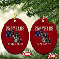 USA Independence 250th Anniversary Ceramic Ornament Patriotic Lady Liberty American Flag 250 Years 1776 2026