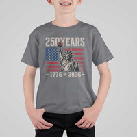 USA Independence 250th Anniversary T Shirt For Kid Patriotic Lady Liberty American Flag 250 Years 1776 2026