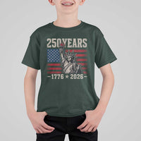 USA Independence 250th Anniversary T Shirt For Kid Patriotic Lady Liberty American Flag 250 Years 1776 2026