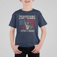 USA Independence 250th Anniversary T Shirt For Kid Patriotic Lady Liberty American Flag 250 Years 1776 2026