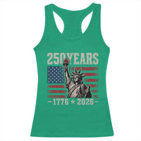 USA Independence 250th Anniversary Racerback Tank Top Patriotic Lady Liberty American Flag 250 Years 1776 2026