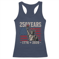 USA Independence 250th Anniversary Racerback Tank Top Patriotic Lady Liberty American Flag 250 Years 1776 2026