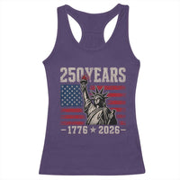 USA Independence 250th Anniversary Racerback Tank Top Patriotic Lady Liberty American Flag 250 Years 1776 2026