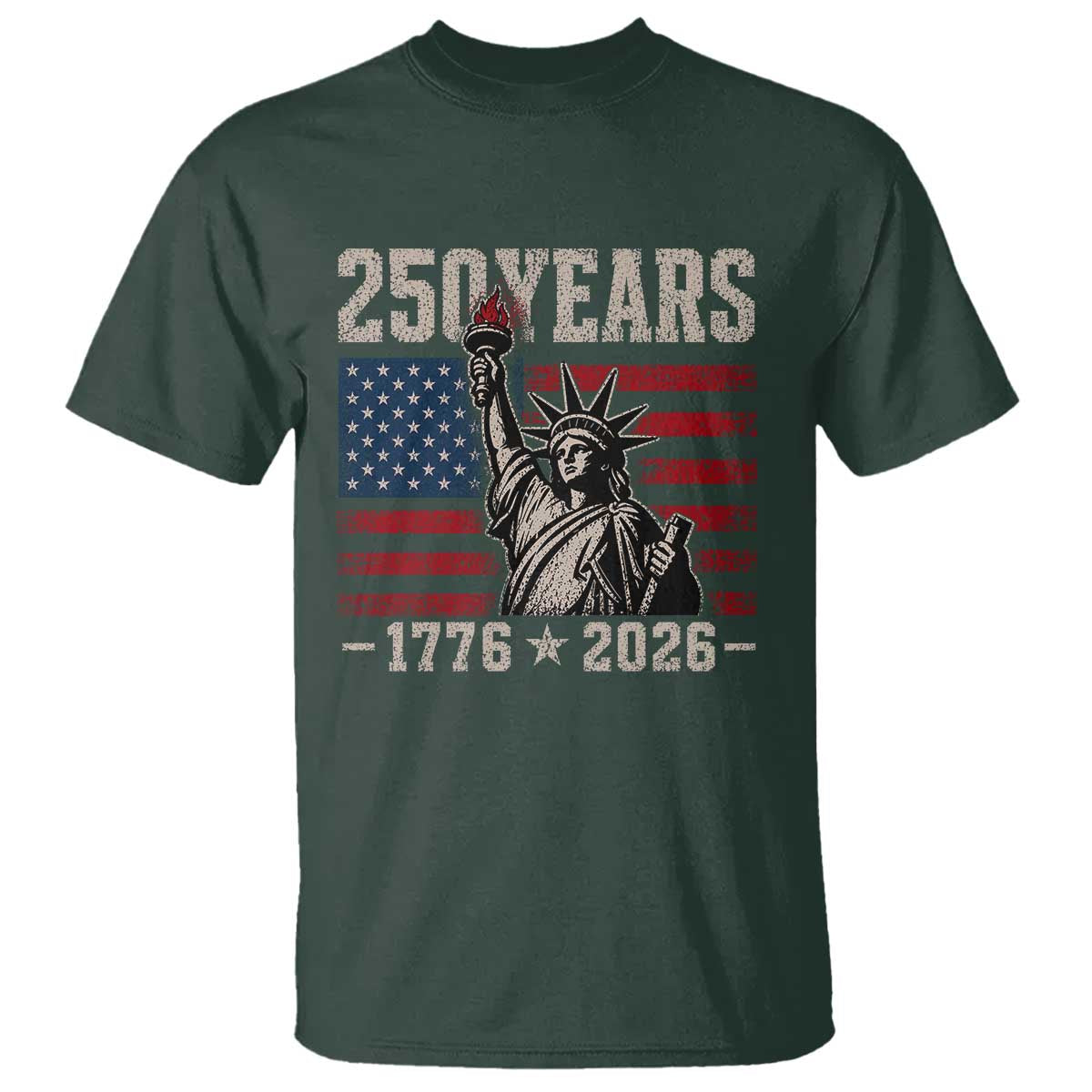 USA Independence 250th Anniversary T Shirt Patriotic Lady Liberty American Flag 250 Years 1776 2026