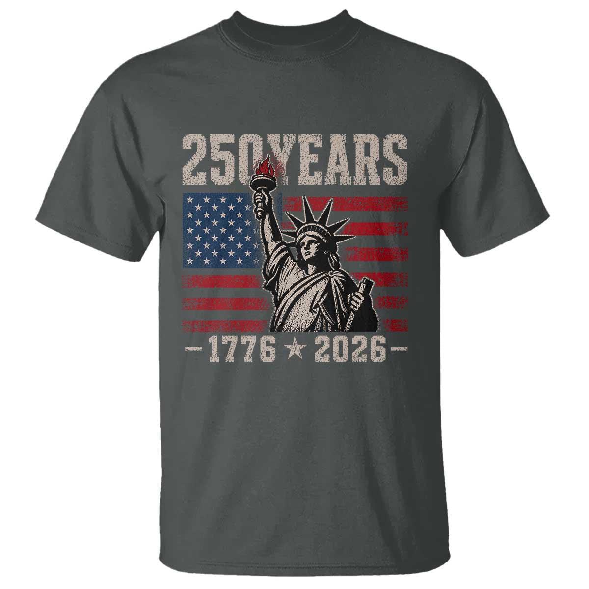 USA Independence 250th Anniversary T Shirt Patriotic Lady Liberty American Flag 250 Years 1776 2026