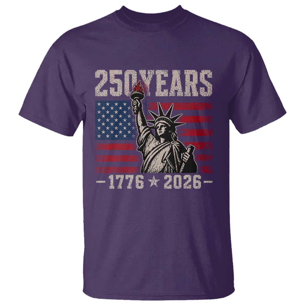 USA Independence 250th Anniversary T Shirt Patriotic Lady Liberty American Flag 250 Years 1776 2026