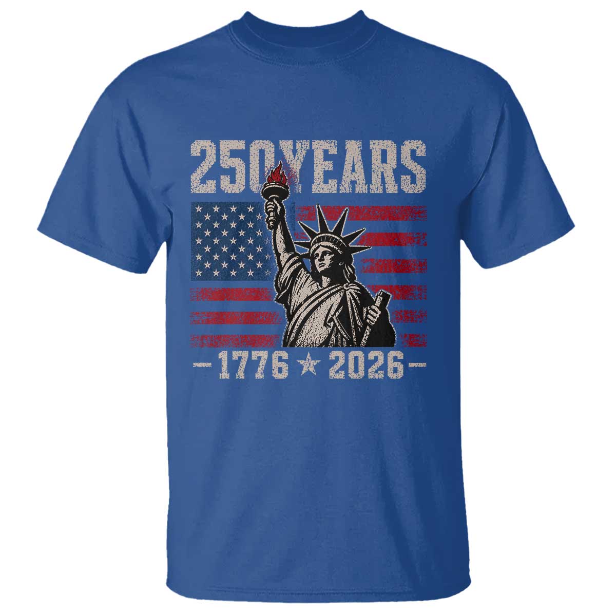 USA Independence 250th Anniversary T Shirt Patriotic Lady Liberty American Flag 250 Years 1776 2026