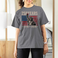 USA Independence 250th Anniversary T Shirt For Women Patriotic Lady Liberty American Flag 250 Years 1776 2026