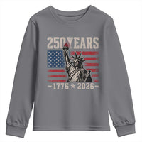 USA Independence 250th Anniversary Youth Sweatshirt Patriotic Lady Liberty American Flag 250 Years 1776 2026