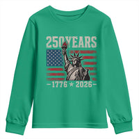 USA Independence 250th Anniversary Youth Sweatshirt Patriotic Lady Liberty American Flag 250 Years 1776 2026