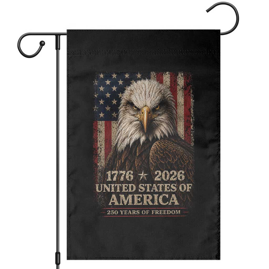 250 Anniversary USA Flag Garden Flag Vintage Bald Eagle Patriotic 1776 2026 250 Years Birthday