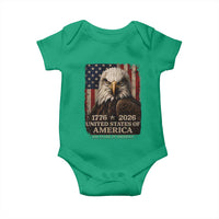 250 Anniversary USA Flag Baby Onesie Vintage Bald Eagle Patriotic 1776 2026 250 Years Birthday