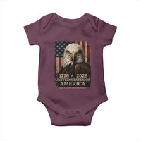 250 Anniversary USA Flag Baby Onesie Vintage Bald Eagle Patriotic 1776 2026 250 Years Birthday