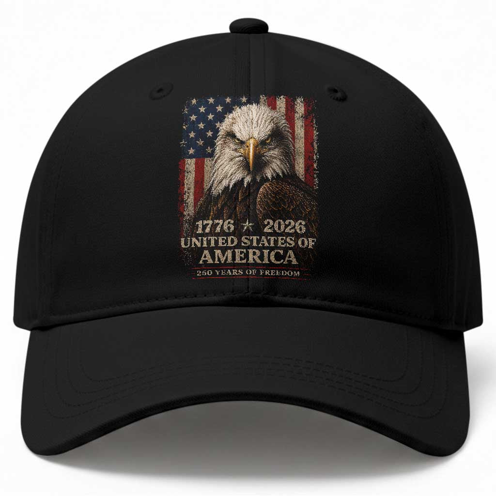250 Anniversary USA Flag Baseball Cap Vintage Bald Eagle Patriotic 1776 2026 250 Years Birthday