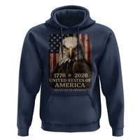 250 Anniversary USA Flag Hoodie Vintage Bald Eagle Patriotic 1776 2026 250 Years Birthday