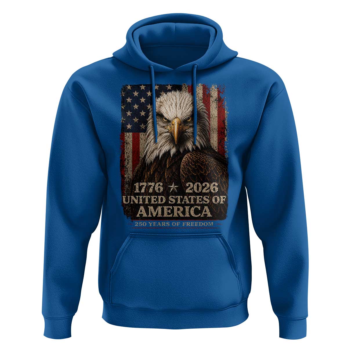 250 Anniversary USA Flag Hoodie Vintage Bald Eagle Patriotic 1776 2026 250 Years Birthday