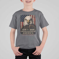 250 Anniversary USA Flag T Shirt For Kid Vintage Bald Eagle Patriotic 1776 2026 250 Years Birthday