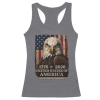 250 Anniversary USA Flag Racerback Tank Top Vintage Bald Eagle Patriotic 1776 2026 250 Years Birthday