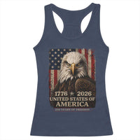 250 Anniversary USA Flag Racerback Tank Top Vintage Bald Eagle Patriotic 1776 2026 250 Years Birthday