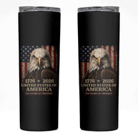250 Anniversary USA Flag Skinny Tumbler Vintage Bald Eagle Patriotic 1776 2026 250 Years Birthday