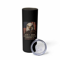 250 Anniversary USA Flag Skinny Tumbler Vintage Bald Eagle Patriotic 1776 2026 250 Years Birthday