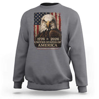250 Anniversary USA Flag Sweatshirt Vintage Bald Eagle Patriotic 1776 2026 250 Years Birthday