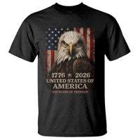 250 Anniversary USA Flag T Shirt Vintage Bald Eagle Patriotic 1776 2026 250 Years Birthday