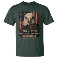 250 Anniversary USA Flag T Shirt Vintage Bald Eagle Patriotic 1776 2026 250 Years Birthday