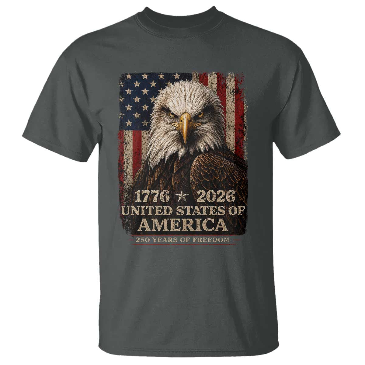 250 Anniversary USA Flag T Shirt Vintage Bald Eagle Patriotic 1776 2026 250 Years Birthday