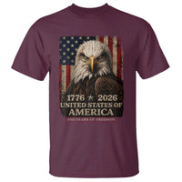 250 Anniversary USA Flag T Shirt Vintage Bald Eagle Patriotic 1776 2026 250 Years Birthday